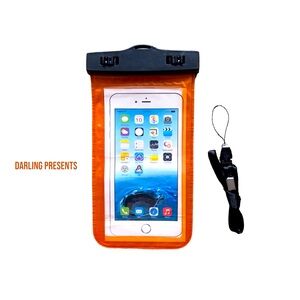 Universal Waterproof Phone Pouch Unisex Color Orange Size 7 X 4